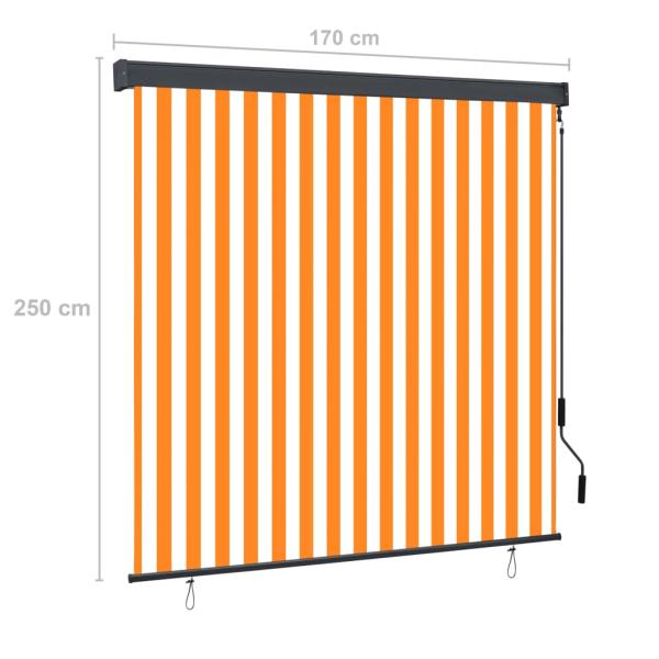 Außenrollo 170x250 cm Weiß und Orange
