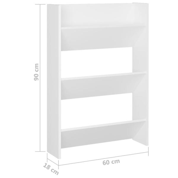 Wand-Schuhschrank Weiß 60x18x90 cm Holzwerkstoff