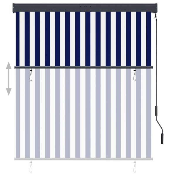 Außenrollo 140x250 cm Blau und Weiß