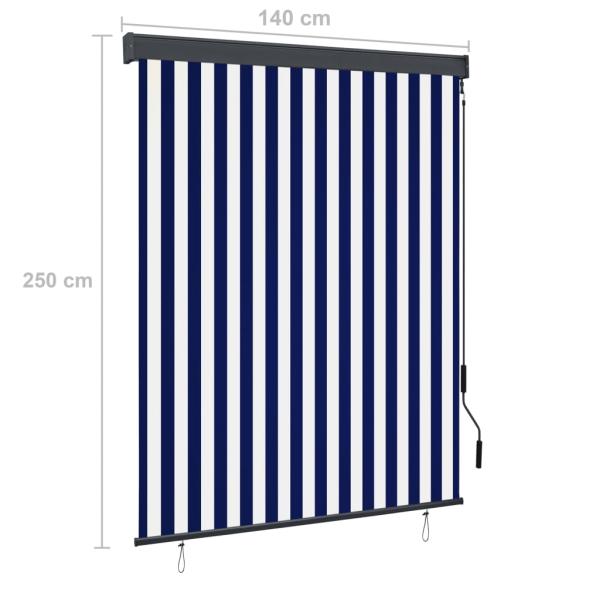Außenrollo 140x250 cm Blau und Weiß