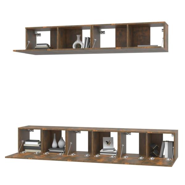 5-tlg. TV-Schrank-Set Räuchereiche Holzwerkstoff