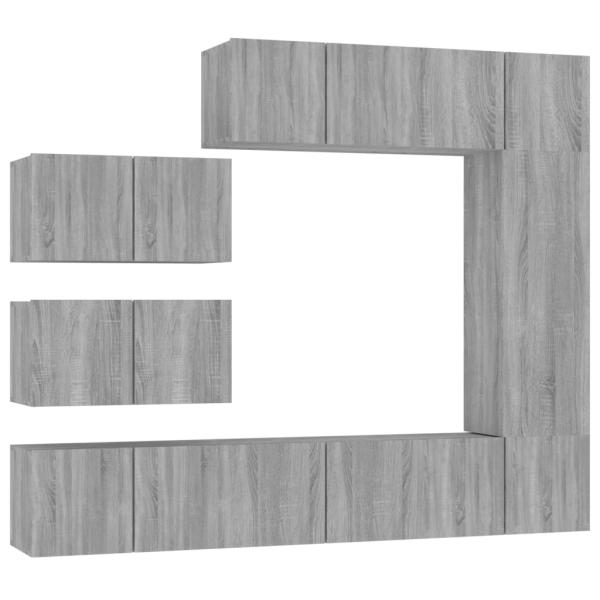 8-tlg. TV-Schrank-Set Grau Sonoma Holzwerkstoff
