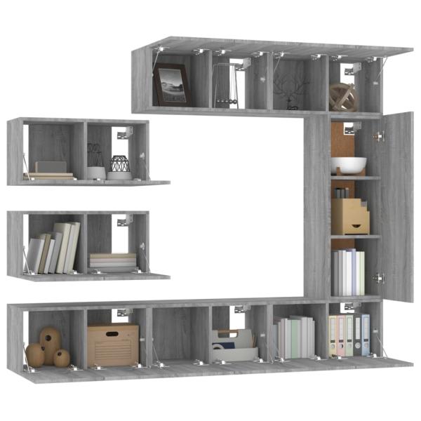 8-tlg. TV-Schrank-Set Grau Sonoma Holzwerkstoff