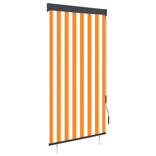 ARDEBO.de - Außenrollo 80 x 250 cm Weiß und Orange