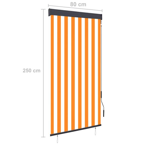 Außenrollo 80 x 250 cm Weiß und Orange