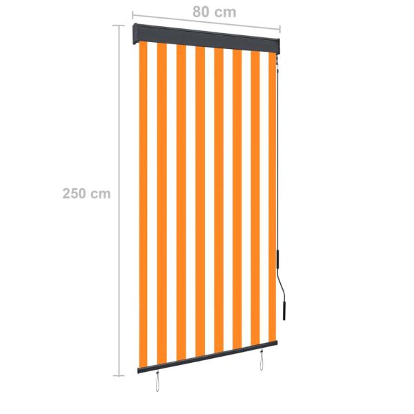 Außenrollo 80 x 250 cm Weiß und Orange