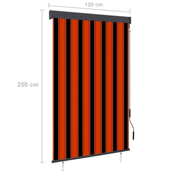 Außenrollo 120 x 250 cm Orange und Braun