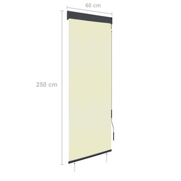 Außenrollo 60 x 250 cm Cremeweiß