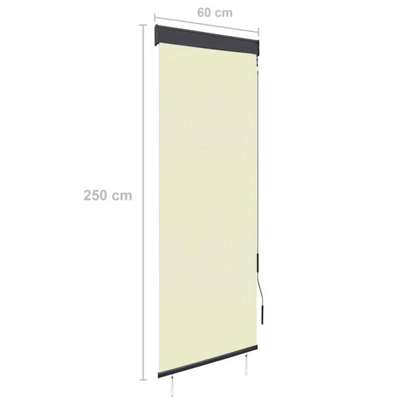 Außenrollo 60 x 250 cm Cremeweiß