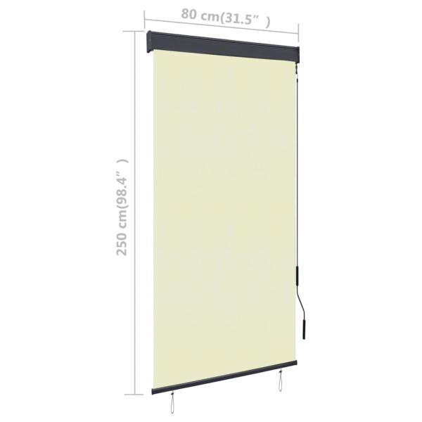 Außenrollo 80 x 250 cm Cremeweiß