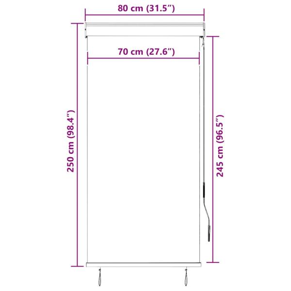 Außenrollo 80 x 250 cm Cremeweiß