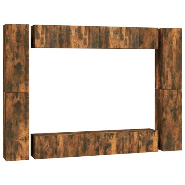 10-tlg. TV-Schrank-Set Räuchereiche Holzwerkstoff