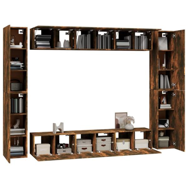 10-tlg. TV-Schrank-Set Räuchereiche Holzwerkstoff