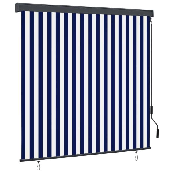 ARDEBO.de - Außenrollo 170x250 cm Blau und Weiß
