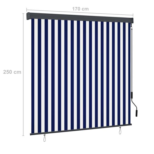 Außenrollo 170x250 cm Blau und Weiß