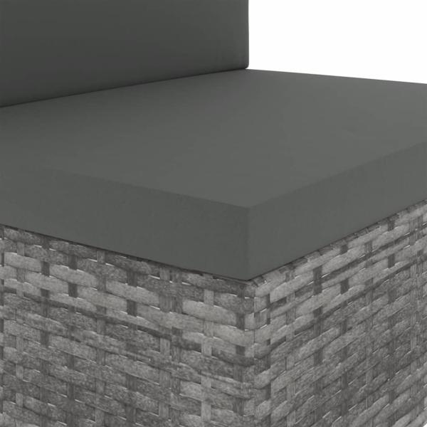 Modulares 3-Sitzer-Sofa Poly Rattan Grau