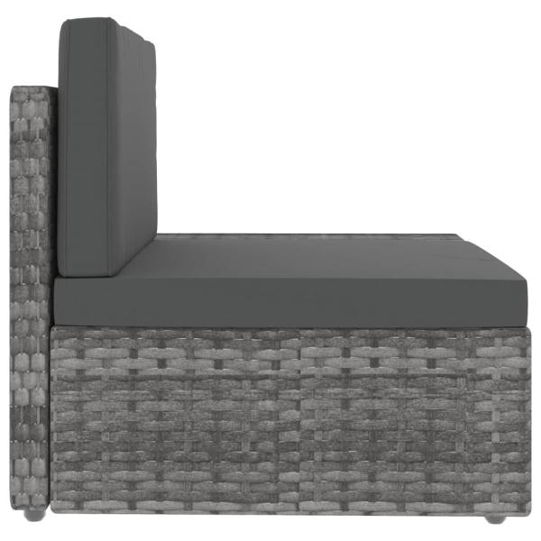 6-tlg. Garten-Lounge-Set Poly Rattan Grau