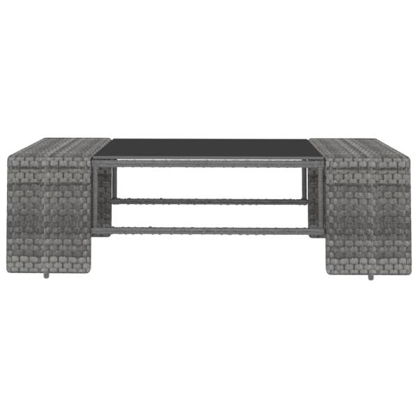 6-tlg. Garten-Lounge-Set Poly Rattan Grau