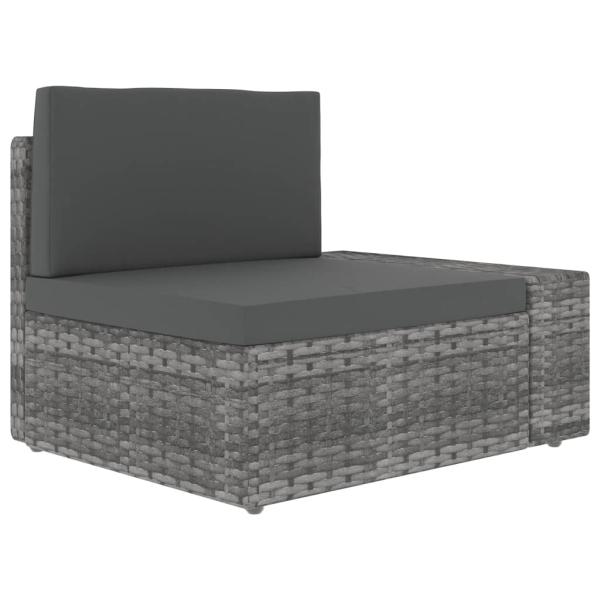 6-tlg. Garten-Lounge-Set Poly Rattan Grau