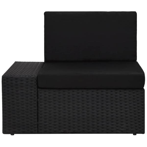 Modulares Sofa-Eckteil mit Armlehne (rechts) Poly Rattan Schwarz