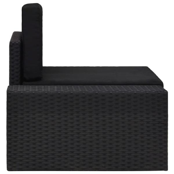 Modulares Sofa-Eckteil mit Armlehne (rechts) Poly Rattan Schwarz