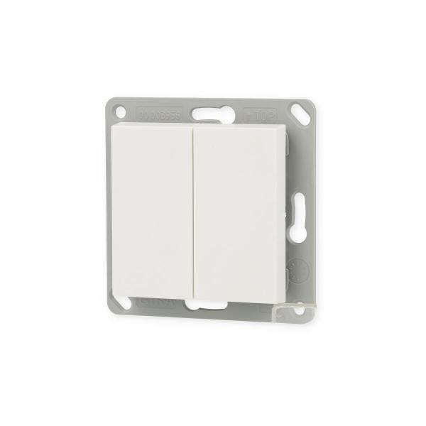 Gira 246227 BT Wandsender 2fach System 55, Reinweiß Seidenmatt