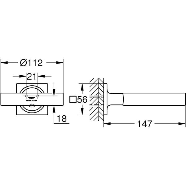 GROHE Allure Halter, für Seifenschale 40256003 oder Fön-Einsatz 40964001, chrom (40963001)