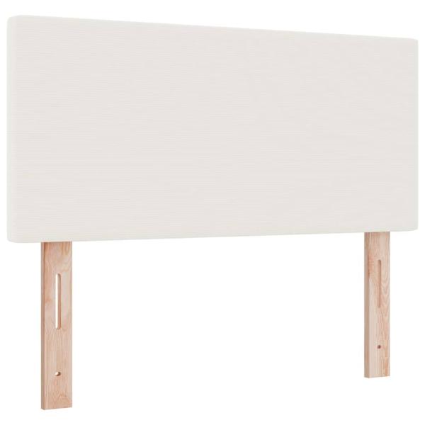 LED Boxspringbett mit Matratze Creme 100x200 cm Cordstoff