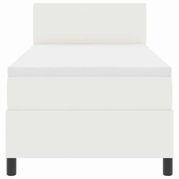LED Boxspringbett mit Matratze Creme 100x200 cm Cordstoff