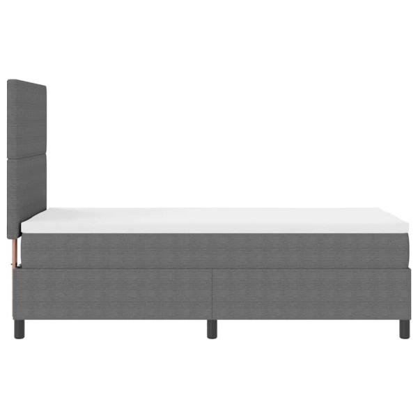 LED Boxspringbett mit Matratze Hellgrau 100x200 cm Cordstoff