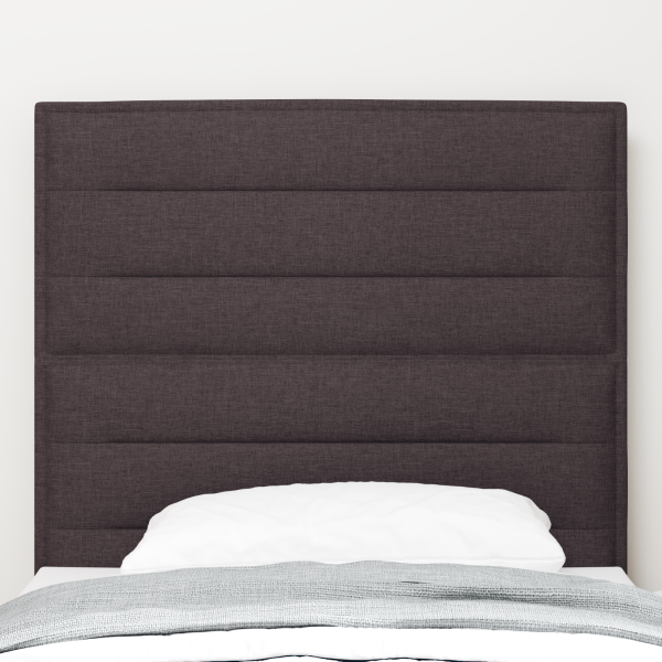 LED Kopfteil Linien-Design Dunkelbraun 100 cm Stoff