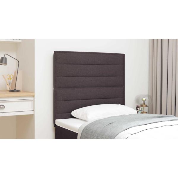 LED Kopfteil Linien-Design Dunkelbraun 100 cm Stoff