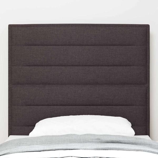 LED Kopfteil Linien-Design Dunkelbraun 100 cm Stoff