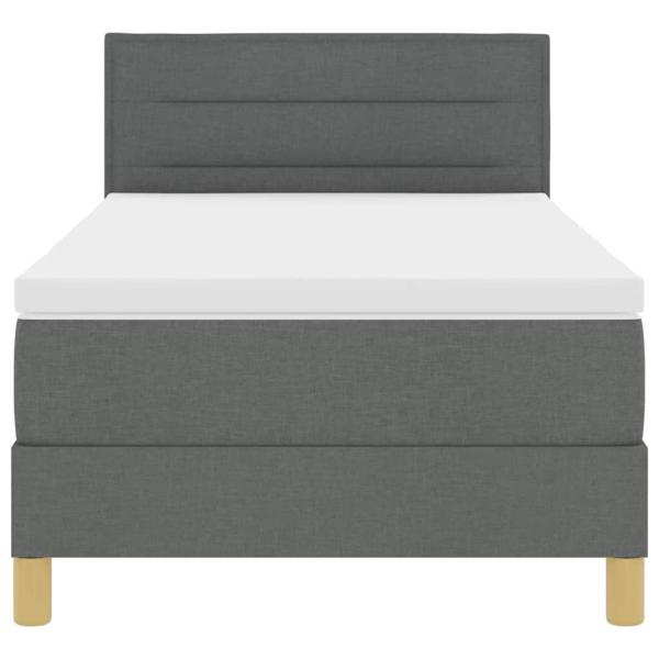 Boxspringbett mit Matratze Dunkelgrau 80x200 cm Stoff
