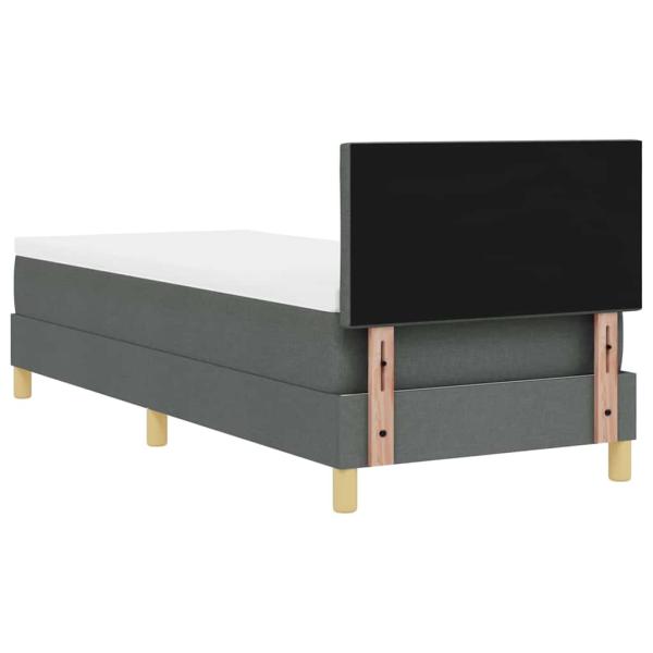 Boxspringbett mit Matratze Dunkelgrau 80x200 cm Stoff