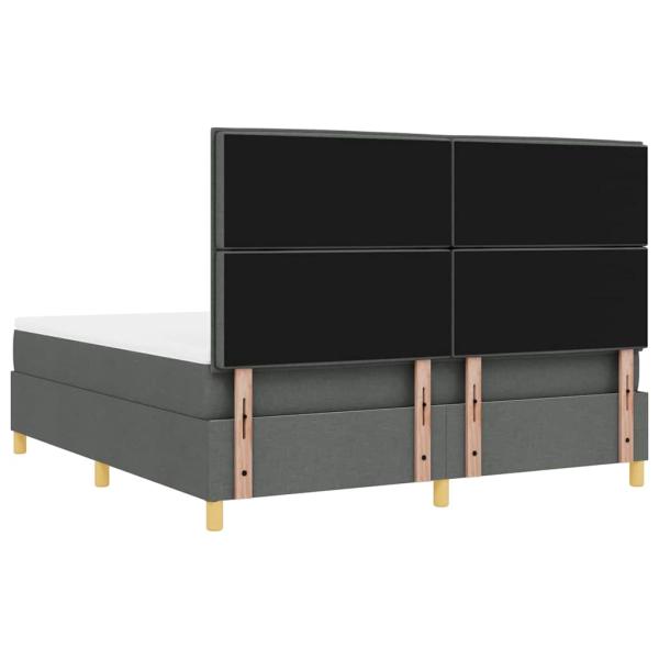 Boxspringbett mit Matratze Dunkelgrau Super King Stoff
