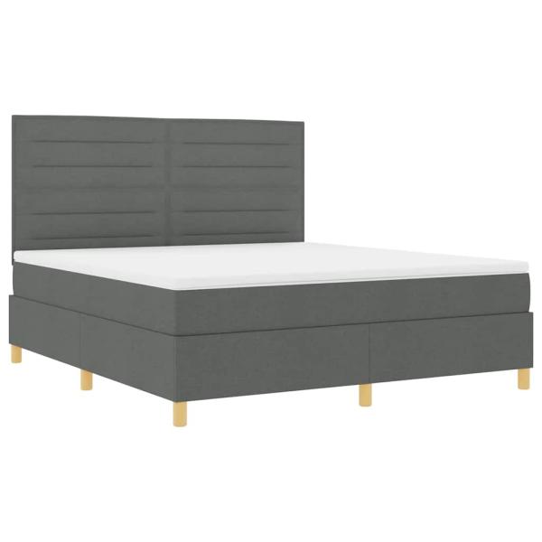 Boxspringbett mit Matratze Dunkelgrau Super King Stoff