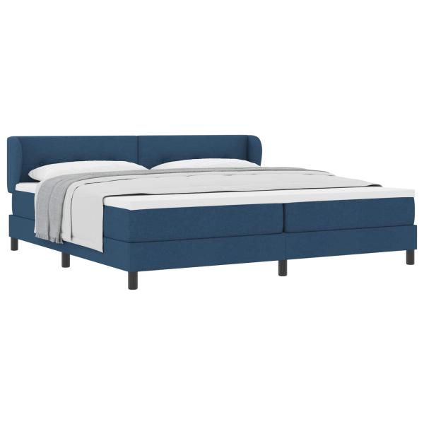 Boxspringbett mit Matratze Blau 200x200 cm Stoff