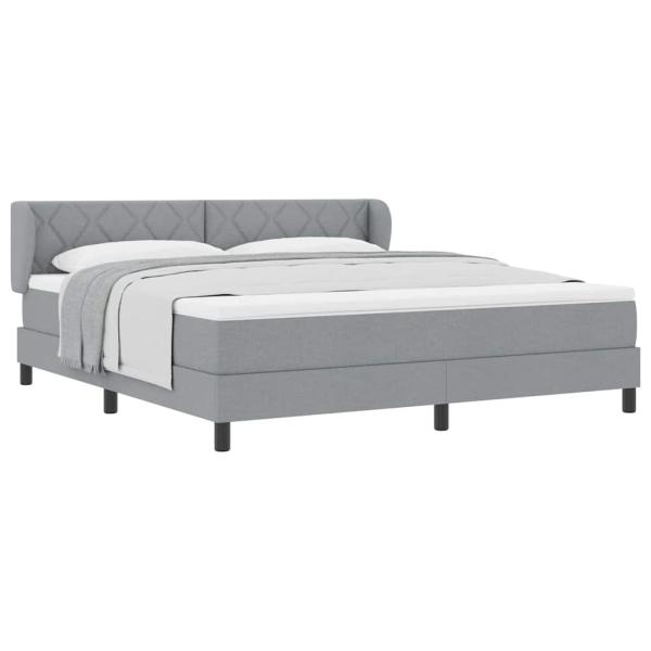 Boxspringbett mit Matratze Hellgrau 180x200 cm Stoff