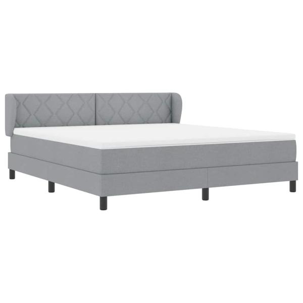 Boxspringbett mit Matratze Hellgrau 180x200 cm Stoff