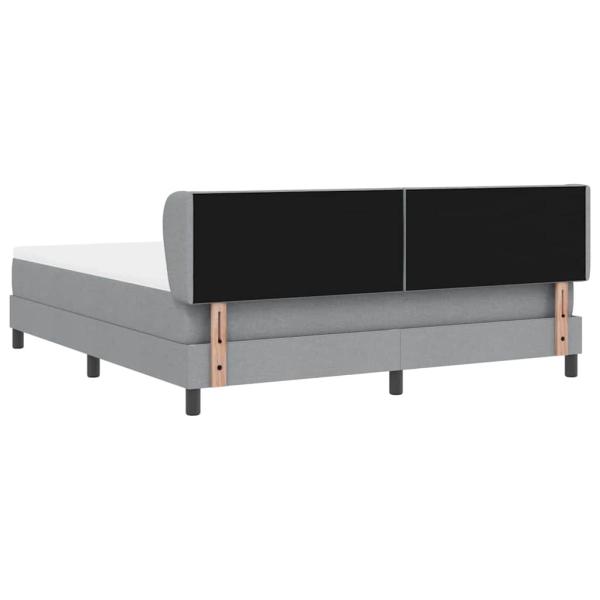 Boxspringbett mit Matratze Hellgrau 180x200 cm Stoff