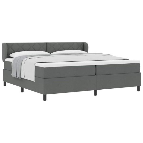 Boxspringbett mit Matratze Dunkelgrau 200x200 cm Stoff