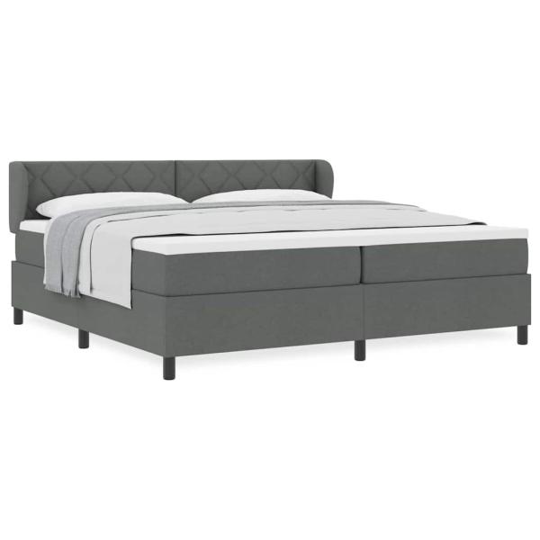 Boxspringbett mit Matratze Dunkelgrau 200x200 cm Stoff