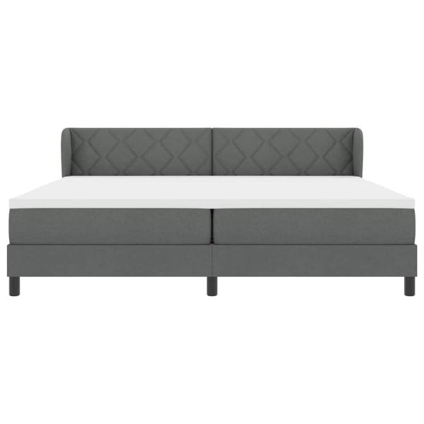 Boxspringbett mit Matratze Dunkelgrau 200x200 cm Stoff