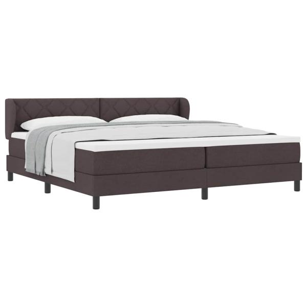 Boxspringbett mit Matratze Dunkelbraun 200x200 cm Stoff