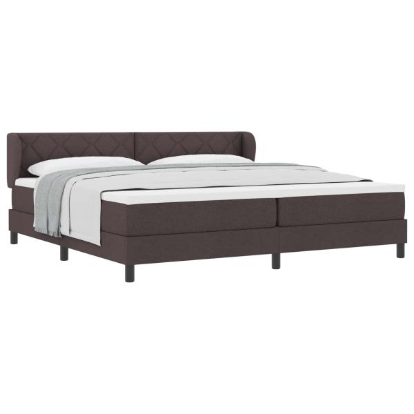 Boxspringbett mit Matratze Dunkelbraun 200x200 cm Stoff