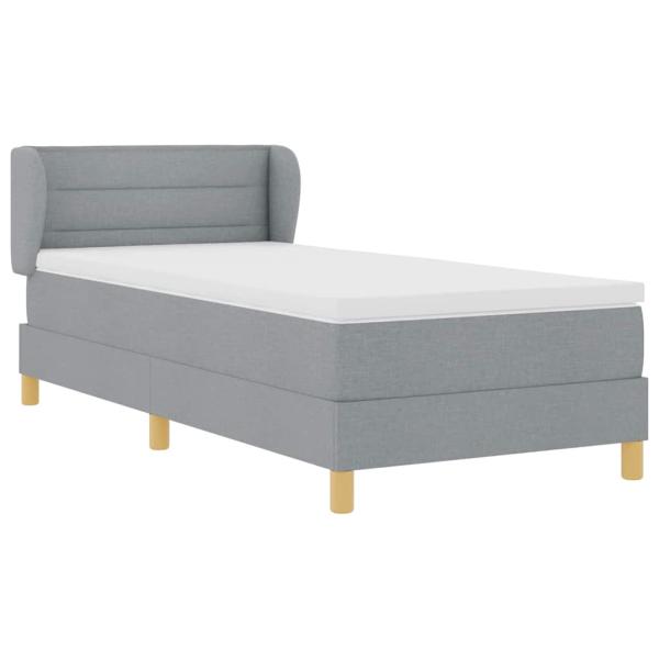 ARDEBO.de - Boxspringbett mit Matratze Hellgrau 80x200 cm Stoff
