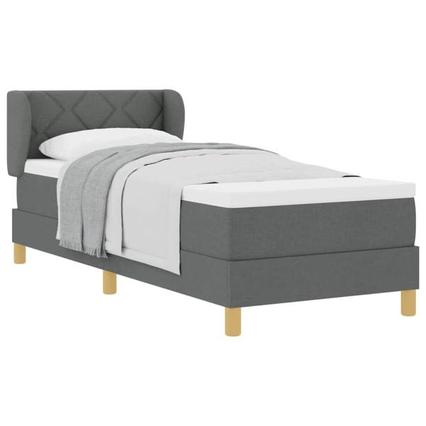 Boxspringbett mit Matratze Dunkelgrau 80x200 cm Stoff