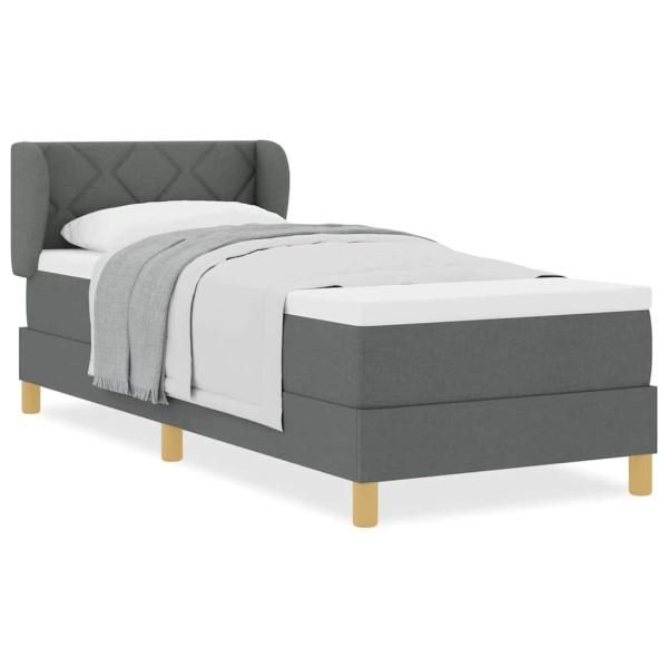 Boxspringbett mit Matratze Dunkelgrau 80x200 cm Stoff