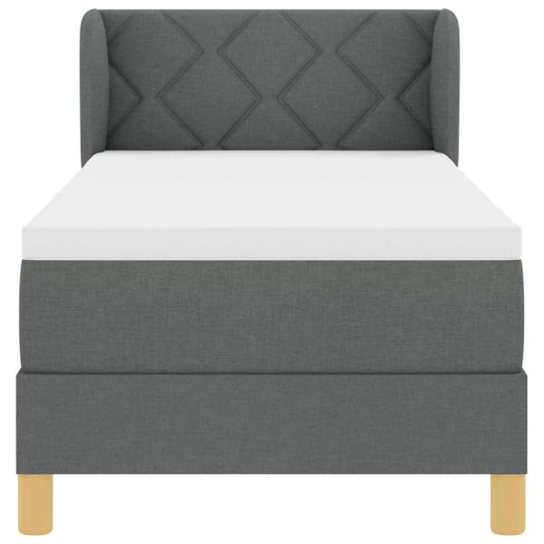 Boxspringbett mit Matratze Dunkelgrau 80x200 cm Stoff